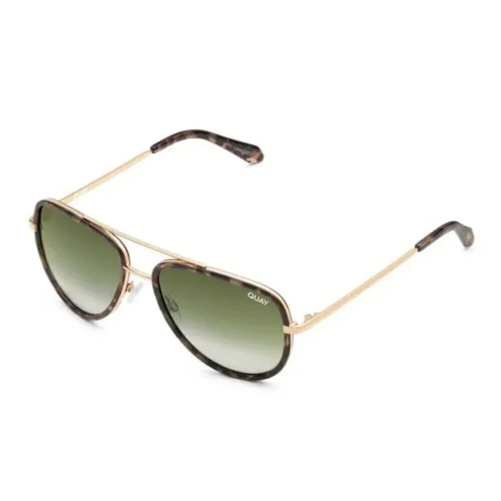 New Quay x JLo Limited Edition All In Mini Frame Green Fade Lens Mini Aviators